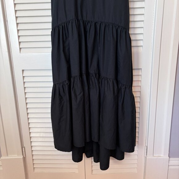 Banana Republic women's Poplin Tiered Maxi sundress 16 black square neck - Picture 3 of 14
